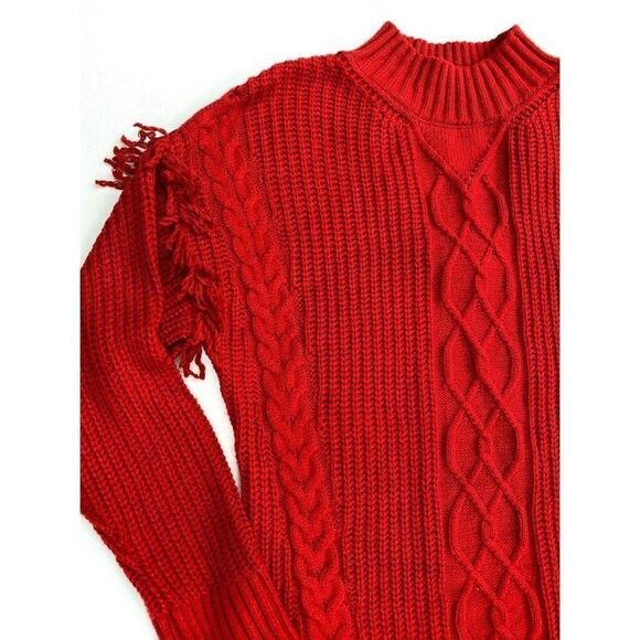 American Rag Tunic Sweater Red Juniors' Mixed-Knit‎ - Picture 2 of 6